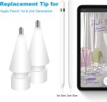 WONLEED 6 Pack Premium Tips for Apple Pencil 2nd 1st Generation, Replacement Paper Feel Apple Pencil 2nd Generation Tips for Apple Pen ipencil, Fine Point Metal Tip for ipad Pencil, 3 PCS+3 PCS, White