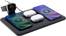 mophie 4-in-1 Wireless Charging Mat for Apple iPhone, AirPods & Watch, Samsung Galaxy, Google Pixel, and All Qi-Enabled Devices, Additional USB-A Port, Intuitive Design, Includes Apple Watch Adapter