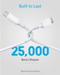 Anker 60W, Powerline III USB-C to USB-C Cable 2.0, USB C Charger Cable 1ft for MacBook Pro 2020, iPad Pro 2020, Switch, Samsung Galaxy S20 Plus S9 S8 Plus, Pixel, and More (White)