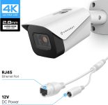 Amcrest UltraHD 4K (8MP) Outdoor Bullet POE IP Camera, 3840×2160, 98ft NightVision, 2.8mm Lens, IP67 Weatherproof, MicroSD Recording, White (IP8M-2496EW-V2)