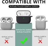 Ljusmicker AirPods Pro Case Cover with Cleaner Kit,Soft Silicone Protective Case for Apple AirPod Pro 2nd/1st Generation Case for Women Men,AirPods Pro 2/Pro Case Accessories with Keychain-Black