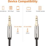 Amazon Basics 3.5mm Aux Audio Cable for Stereo Speaker or Subwoofer with Gold-Plated Plugs, 4 Foot, Black