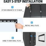 Mounting Dream TV Mount Fixed for Most 26-55 Inch LED, LCD and Plasma TV, TV Wall Mount TV Bracket up to VESA 400x400mm and 100 LBS Loading Capacity, Low Profile and Space Saving Flat Mount MD2361-K