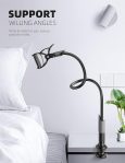 Lamicall Phone Holder Bed Gooseneck Mount – Cell Phone Clamp Clip for Desk, Flexible Lazy Long Arm Headboard Bedside, Overhead Mount Stand, Compatible with iPhone 15 Pro Max/Plus XR X 8 7 6 Plus