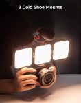 SmallRig P96 LED Video Light, Portable Camera Lights, 96 LED Beads for Photography Video Lighting, Rechargeable 2200mAh CRI 95+ 2700-6500K w 3 Cold Shoe 3286B
