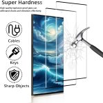 [2+2 Pack] Galaxy S23 Ultra 5G Screen Protector, 2 Pack Tempered Glass Screen Protector +2 Pack Tempered Glass Camera Lens Protector,3D Curved,9H Tempered Glass,Touch Sensitive,Fingerprint Support.