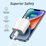 3 Pcs Phone Charger Fast Charger for Phone, 20W PD Power Adapter Wall Charger with USB C Cable Compatible with Phone 14/14 Pro/14 Pro Max/14 Plus/13/12/11 and More