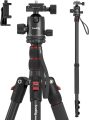 SmallRig CT-10 Camera Tripod, 71″ Foldable Aluminum Tripod & Monopod, 360°Ball Head Detachable, Payload 33lb, Adjustable Height from 16″ to 71″ for Camera, Phone-3935