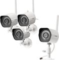 Zmodo 1080p Full HD Outdoor Wireless Security Camera System, 4 Pack Smart Home Indoor Outdoor WiFi IP Cameras with Night Vision, Plug-In, Compatible with Alexa