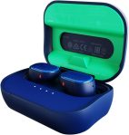 Skullcandy Grind In-Ear Wireless Earbuds, 40 Hr Battery, Skull-iQ, Alexa Enabled, Microphone, Works with iPhone Android and Bluetooth Devices – Dark Blue/Green