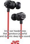 JVC HAFX1X Headphone Xtreme-Xplosivs, Black, Red