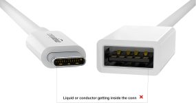 Amazon Basics USB-C to USB-A 3.1 Gen1 Female Adapter Cable Converter, 5Gbps High-Speed, USB-IF Certified, for Laptops, Tablets, Phones, White