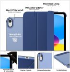MoKo Case for iPad 10th Generation 10.9 inch 2022, Slim Stand Protective Cover with Hard PC Translucent Back Shell Cover for iPad 10th Gen 2022, Support Touch ID, Auto Wake/Sleep, Navy Blue