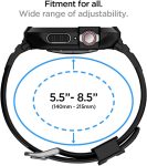 Spigen Rugged Armor Pro Designed for Apple Watch Case with Band Series 9/8/SE2/7/6/SE/5/4 45mm/44mm – Black