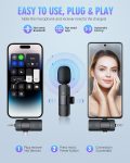 PQRQP 3 in 1 Wireless Lavalier Microphones for iPhone, iPad, Android, Camera, USB-C Microphone, 7-Hour Battery, Mini Microphone with Noise Reduction for Video Recording, Vlog, YouTube, TikTok