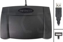 Executive Communication Systems Infinity 3 USB Foot Pedal Control with Computer Plug In, one unit