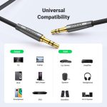 UGREEN 3.5mm Audio Cable Nylon Braided Aux Cord Male to Male Stereo Hi-Fi Sound for Headphones Car Home Stereos Speakers Tablets Compatible with iPhone iPad iPod Echo More 6FT