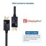 Cable Matters [VESA Certified] 6 ft 32.4Gbps DisplayPort Cable 1.4, Support 8K 60Hz, 4K 144Hz (DisplayPort 1.4 Cable) with FreeSync, G-SYNC and HDR for Gaming Monitor, PC, RTX 3080/3090, RX 6800/6900