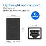 QINGLER RJ45 Cat6 Coupler Ethernet Extender Connector, 6 Pack in Line Coupler for cat7 cat6 cat5e cat5 Ethernet Cable Extender Female to Female (Black)