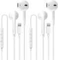 2 Pack-Apple Earbuds/iPhone Headphones/Lightning/Wired Earphones [Apple MFi Certified] Built-in Microphone & Volume Control Compatible with iPhone 14/13/12/11/8/Pro Max/X/7, Support All iOS System