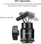 SmallRig 1/4″ Camera Hot Shoe Mount, Ballhead Tripod with Additional 1/4″ Screw, 2pcs Pack – 2059