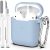 MHYALUDO AirPods Case Cover, Military Grade Anti-Fall Soft Silicone Shock-Absorbing Protective AirPods 2&1 Generation Case Skin Touch with Keychain and Cleaning kit, Front LED Visible, Sky Blue