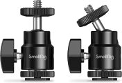 SmallRig 1/4″ Camera Hot Shoe Mount, Ballhead Tripod with Additional 1/4″ Screw, 2pcs Pack – 2059