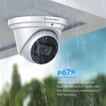 Amcrest UltraHD 4K (8MP) Outdoor Security IP Turret PoE Camera, 3840×2160, 98ft NightVision, 2.8mm Lens, IP67 Weatherproof, MicroSD Recording (256GB), White