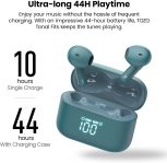 TOZO Tonal Fits T21 Wireless Earbuds, 5.3 Bluetooth Headphone, Sem in Ear with Dual Mic Noise Cancelling, IPX8 Waterproof, 44H Playback Stereo Sound with Power Display Wireless Charging Case Green