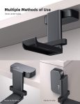 Lamicall Headphone Holder, Sticky Headset Stand – Under Desk Headphone Hanger, Rotable Adhesive Headset Hook Holder, Headset Mount with Cable Organizer, for All Headset Like HyperX, Sennheiser, Black