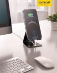 Lamicall Adjustable Cell Phone Stand, Desk Phone Holder, Cradle, Dock, Compatible with iPhone 15, 14, Plus, Pro, Pro Max, 13 12 X XS,4-8″ Phones, Office Accessories, All Android Smartphone, Black