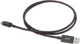 Amazon Basics USB-C to USB-A 3.1 Gen 2 Adapter Charger Cable, Fast Charger, 10Gbps High-Speed, USB-IF Certified, for Apple iPhone 15, iPad, Samsung Galaxy, Tablets, Laptops, 3 Foot, Black
