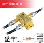 GE Digital 2-Way Coaxial Cable Splitter, 2.5 GHz 5-2500 MHz, RG6 Compatible, Works with HD TV, Satellite, High Speed Internet, Amplifier, Antenna, Gold Plated Connectors, Corrosion Resistant, 33526