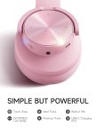 Picun B8 Headphones Wireless Bluetooth, 120H Bluetooth Headphones Over Ear with 3EQ Music Modes, Hands-Free Calls, Deep Bass Headphones for Travel Home Office Cellphone PC (Pink)