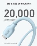 Anker 543 USB C to USB C Cable (240W 6ft), USB 2.0 Bio-Based Charging Cable for iPhone 15/15Pro/15Plus/ 15ProMax, MacBook Pro 2020, iPad Pro 2020, iPad Air 4, Samsung Galaxy S23 (Misty Blue)