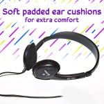 Maxell – 190319 Stereo Headphones – 3.5mm Cord with 6-Foot Length – Soft Padded Ear Cushions, Adjustable Headband for Comfort – Sleek, Lightweight, Wired for Reliable Connection – Black