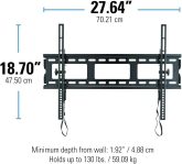 Sanus Universal Low Profile Tilt TV Wall Mount for 37″ – 80″ LED, LCD & Plasma TVs, Eliminates Glare with 10º of Tilt & Post-Install Adjustments – 3 Step Install – Safety Certified – MLT14-B1