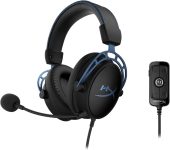 HyperX Cloud Alpha S – PC Gaming Headset, 7.1 Surround Sound, Adjustable Bass, Dual Chamber Drivers, Chat Mixer, Breathable Leatherette, Memory Foam, and Noise Cancelling Microphone – Blue