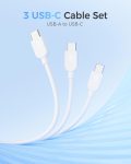 Cable Matters 3-Pack Extreme Flexible Short USB A to USB C Cable 3ft in White, Support Apple CarPlay, Android Auto, USB to USB C Charging Cable for iPhone 15/15 Pro/15 Plus/15 Pro Max, Galaxy S23