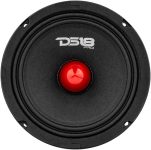DS18 PRO-GM6.4B Midrange Loudspeaker 6.5″ Red Aluminum Bullet, 480W Max, 4 Ohms,1.5″ Kapton VC Premium Quality Audio Door Speakers for Car or Truck Stereo Sound System (1 Speaker)
