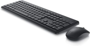 Dell Wireless Keyboard and Mouse – KM3322W, Wireless – 2.4GHz, Optical LED Sensor, Mechanical Scroll, Anti-Fade Plunger Keys, 6 Multimedia Keys, Tilt Leg – Black