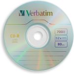 Verbatim CD-R Blank Discs 700MB 80 Minutes 52x Recordable Disc for Data and Music – 50 Pack Spindle,Silver