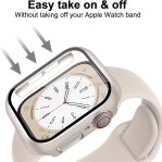 Smiling 2 Pack Case Built in Tempered Glass Screen Protector Compatible with Apple Watch SE 2023/Serie 6/SE/5/4 40mm,Hard PC Case Overall Protective Cover- Starlight