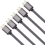 Monoprice 8K Certified Ultra High Speed HDMI Cable – Braided – HDMI 2.1, 8K@60Hz, 4K@120Hz, 48Gbps, HDR, VRR, CL2 In-Wall Rated, 6ft, Black