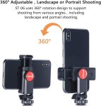 ULANZI ST-06 Camera Hot Shoe Phone Holder Flexible Phone Tripod Mount Adapter w Cold Shoe Mount for Microphone LED Light for DJI Ronin SC iPhone Samsung Canon Nikon DSLR Photography