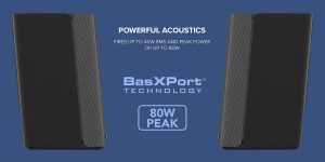 Creative T100 2.0 Compact Hi-Fi Speakers, up to 80W Peak Power with Bluetooth 5.0, Optical-in, AUX-in, Wide Soundstage and Audio Clarity with Bass Control for Computers and Laptops (Black)