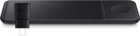 SAMSUNG Electronics Wireless Charger Trio, Qi Compatible – Charge up to 3 Devices at Once – for Galaxy Phones, Buds, Watches, and Apple iPhone Devices, Black (US Version)