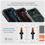 Spigen Tempered Glass Screen Protector [GlasTR EZ FIT] designed for iPhone 14 Pro Max [Case Friendly] – Sensor Protection / 2 Pack