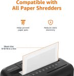 Amazon Basics Micro Cut Paper Shredder Sharpening & Lubricant Sheets, Pack of 12, White