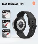 MoKo Compatible with Samsung Galaxy Watch 6 5 4 Band 40mm 44mm,Galaxy Watch 5 Pro Band 45mm,Galaxy Watch 6 Classic Band,Galaxy Watch 4 Classic Band,20mm Silicone Sport Strap Wristband Women Men,Black